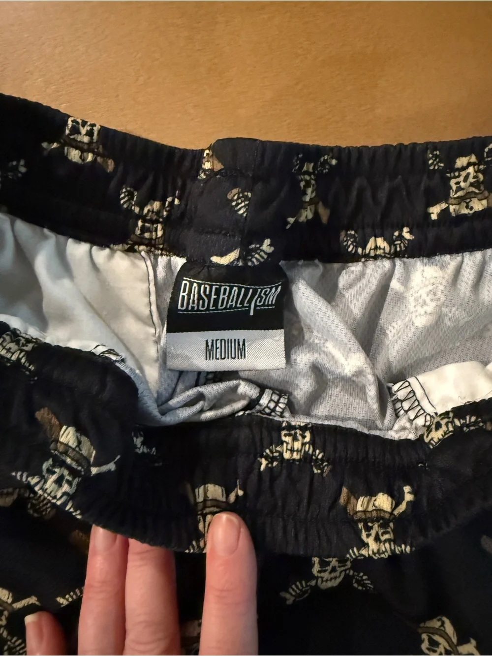Men's Baseballism Skull Print Athletic Shorts